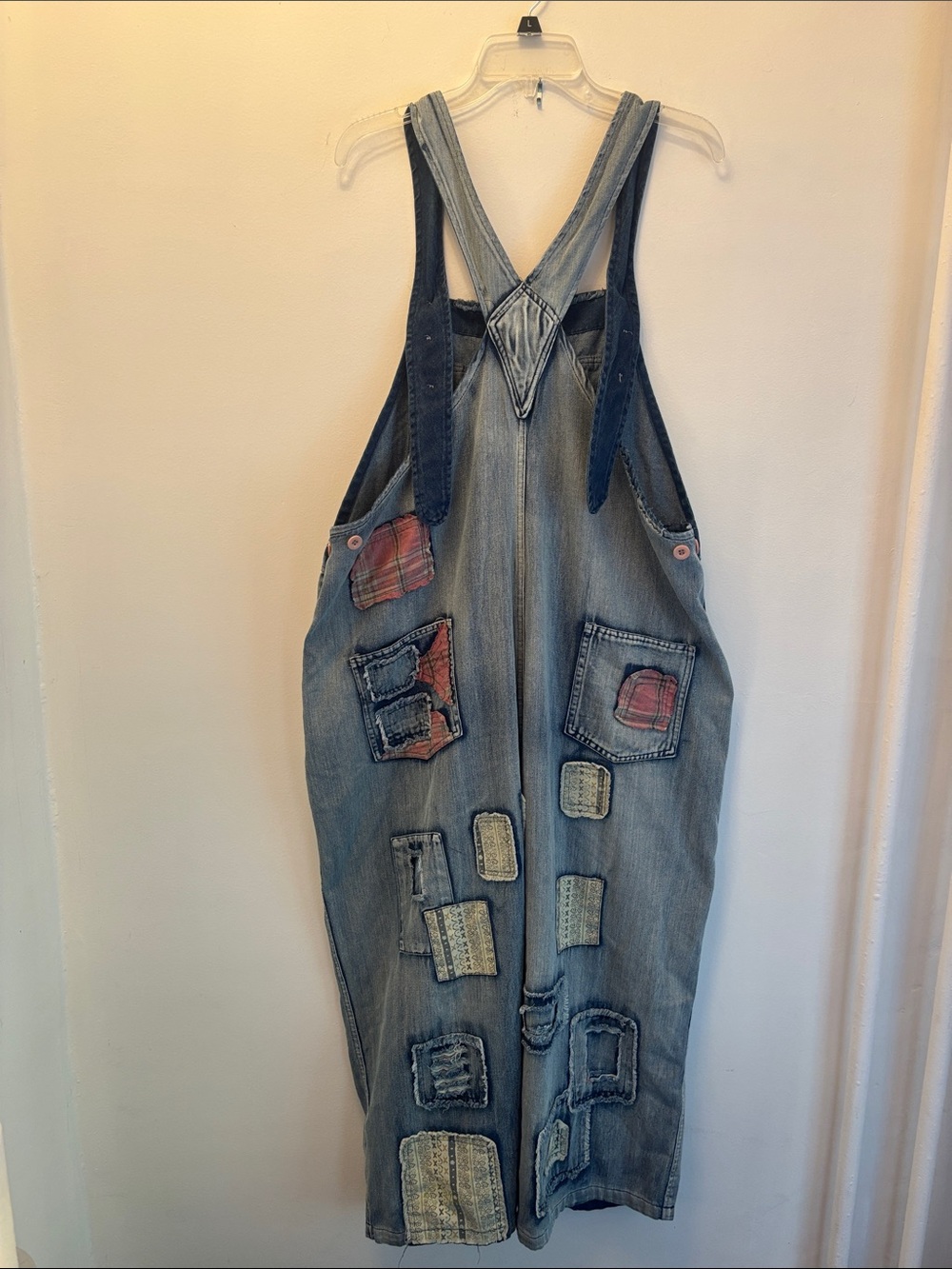 Blue Velvet | Light Blue Embroidered Denim One-Piece Overalls Sz M - Picture 13 of 17